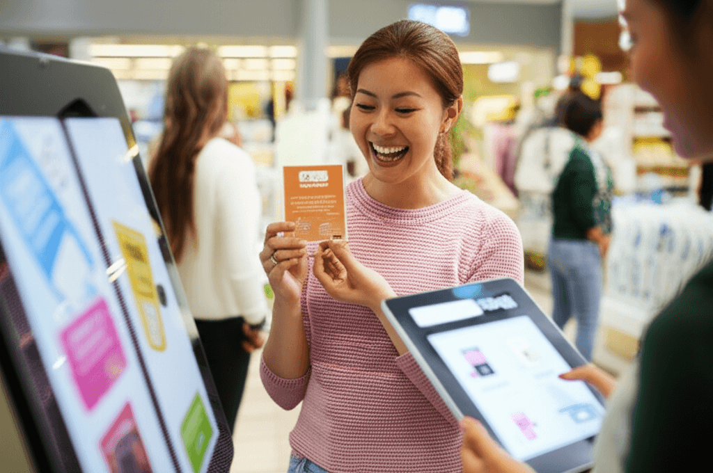 Customer redeeming rewards